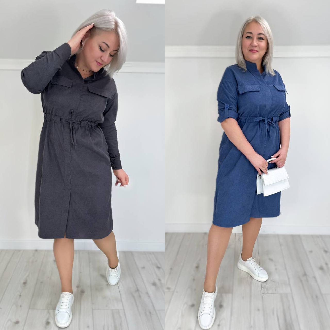 Плаття
Тканина вельвет 

смарагдовий 48-50(10),52-54(9),56-58(25) 
сірий 48-50(1),52-54(17),56-58(4)
бордо 48-50(7),56-58(6)
темно-синій48-50(1), 52-54(10)
графітовий 48-50(25),56-58(23)
джинсовий 56-58(32)