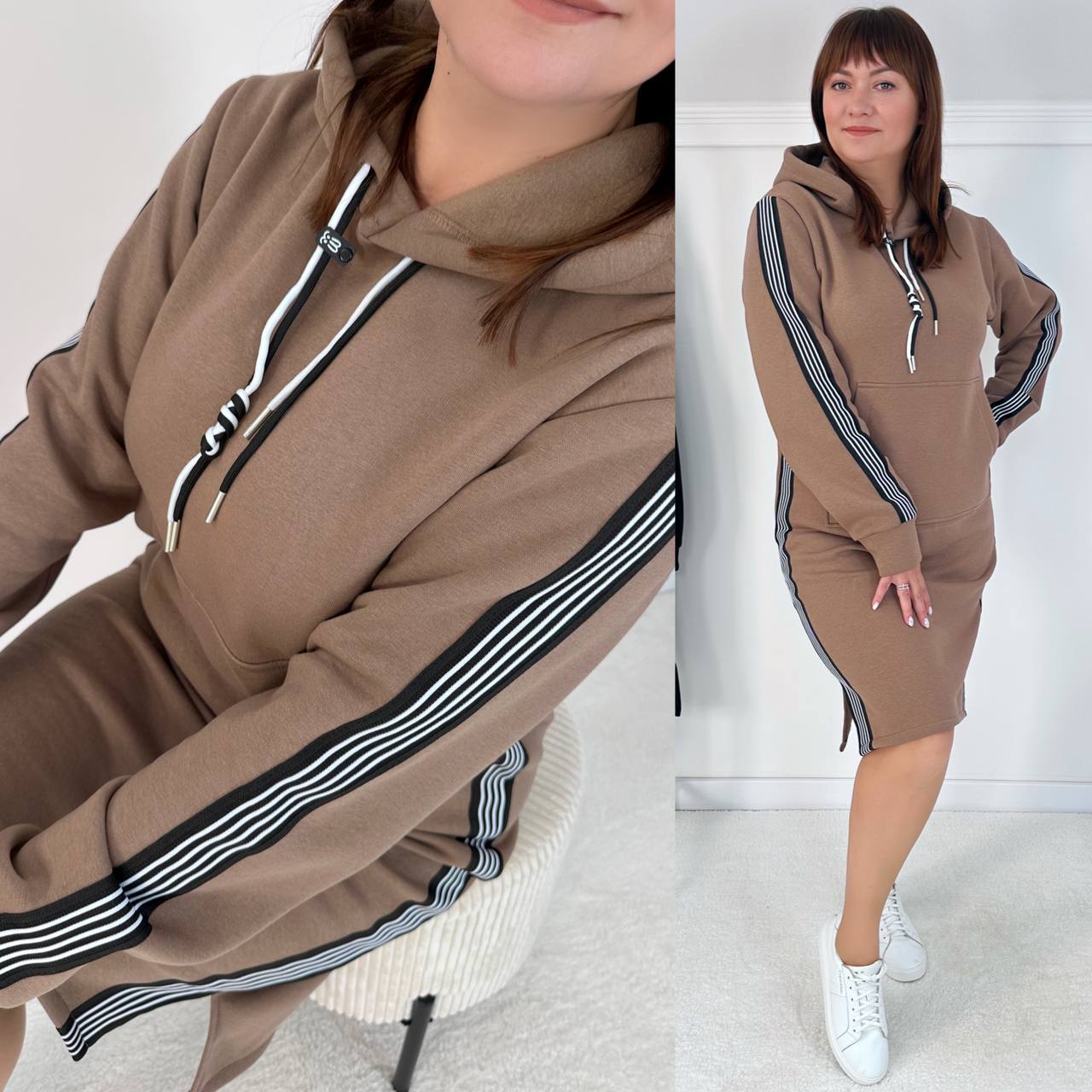 Плаття
Тканина тринитка на флісі (виробництво Туреччина, 90% бавовна)
не кашлатиться