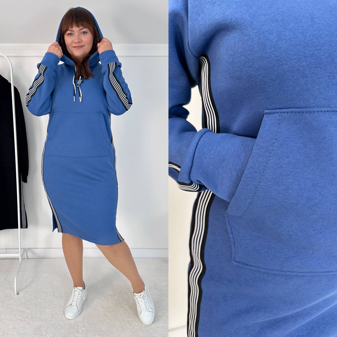 Плаття
Тканина тринитка на флісі (виробництво Туреччина, 90% бавовна)
не кашлатиться