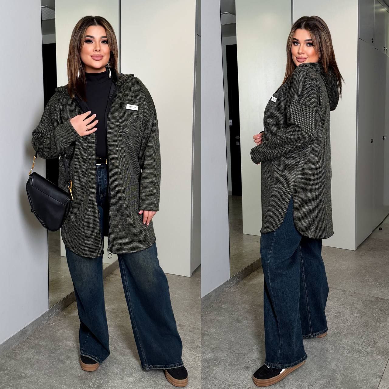 РОЗПРОДАЖ теплий кардиган вязка на хутрі
Кардиган  Мод № 7932
Тканина : вʼязка на хутрі 
Довжина кардигана  : 95 см.
Довжина рукава : 78 см.
Кардиган на блискавці з капюшоном .
Артикул: GARNA-634906