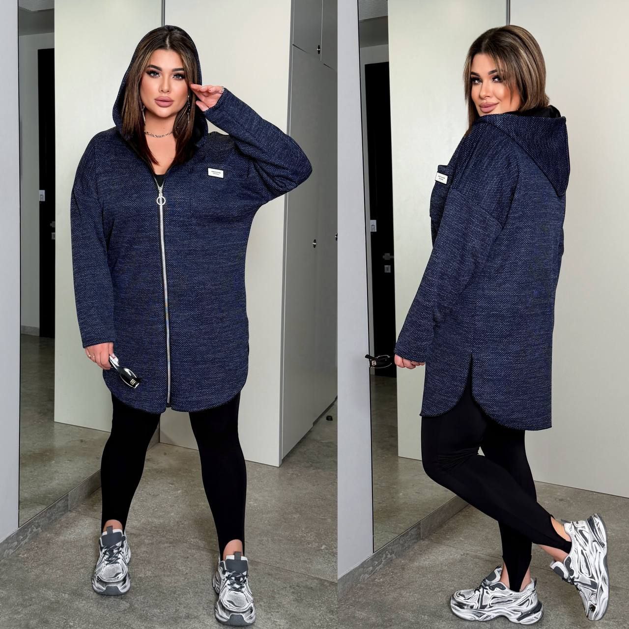 РОЗПРОДАЖ теплий кардиган вязка на хутрі
Кардиган  Мод № 7932
Тканина : вʼязка на хутрі 
Довжина кардигана  : 95 см.
Довжина рукава : 78 см.
Кардиган на блискавці з капюшоном .
Артикул: GARNA-196026