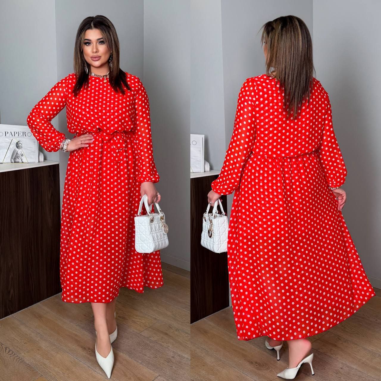 РОЗПРОДАЖ сукня шифон
Сукня  Мод № 8004
Тканина : шифон 
Довжина сукні   : 140 см.
Довжина рукава : 55 см.
Довга сукня з пишною спідницею, талія та рукав на резинці .
Артикул: GARNA-646478