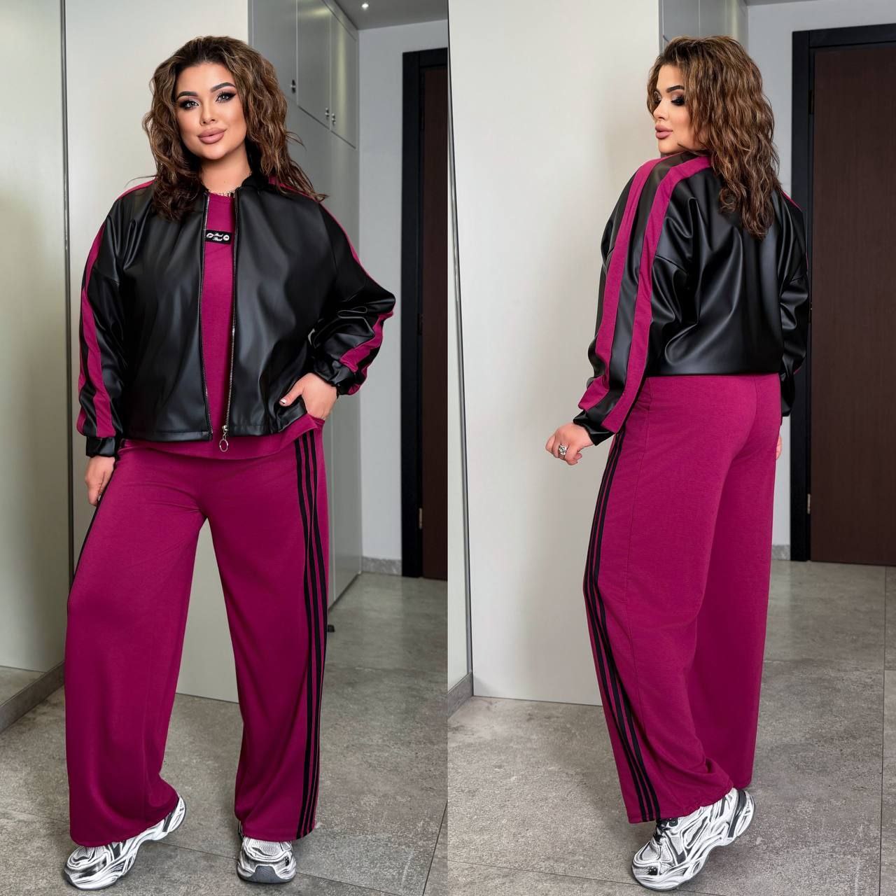 Новинка Куртка екошкіра
Тканина куртки  : якісна еко - шкіра  , підкладка  .
Довжина куртки  : 66 см. 
Довжина рукава : 72 
Куртка на блискавці , рукав з ломпасом , низ на фіксаторі , на  підкладці
Артикул: GARNA-604116