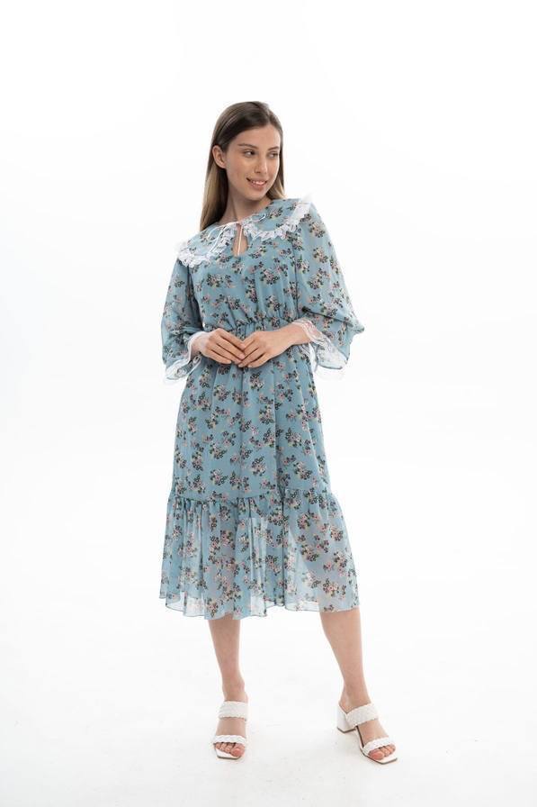 Знижки Сукня шифонова
Сукня 05460
материал: шифон, подкладка - шифон. Отделка - кружево, на талии и рукавах резиночка. Длина платья 117 см, длина рукава 48 см. 
🌸42-46: ОГ 88-98, ОС до 108
Артикул: GARNA-244549