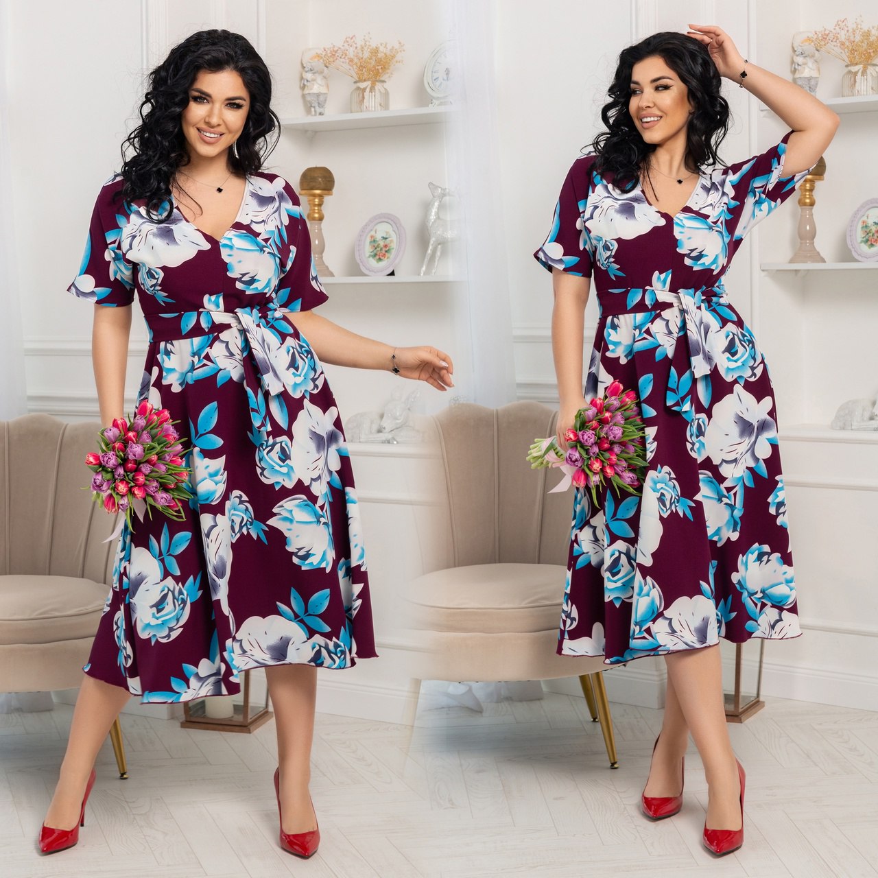 Знижки Сукня крепкостюмка
Сукня 
Модель № 7277
Тканина : креп - костюмка 
Довжина сукні : 120 см.
Довжина рукава : 40 см.
Стильна , елегантна сукня . Тканина приємна на дотик , високої якості , не кашлатиться . Спідниця сукні пишного покрою , пояс йде в комплекті з основної тканини . Сукня йде на блискавці .
Артикул: GARNA-397255