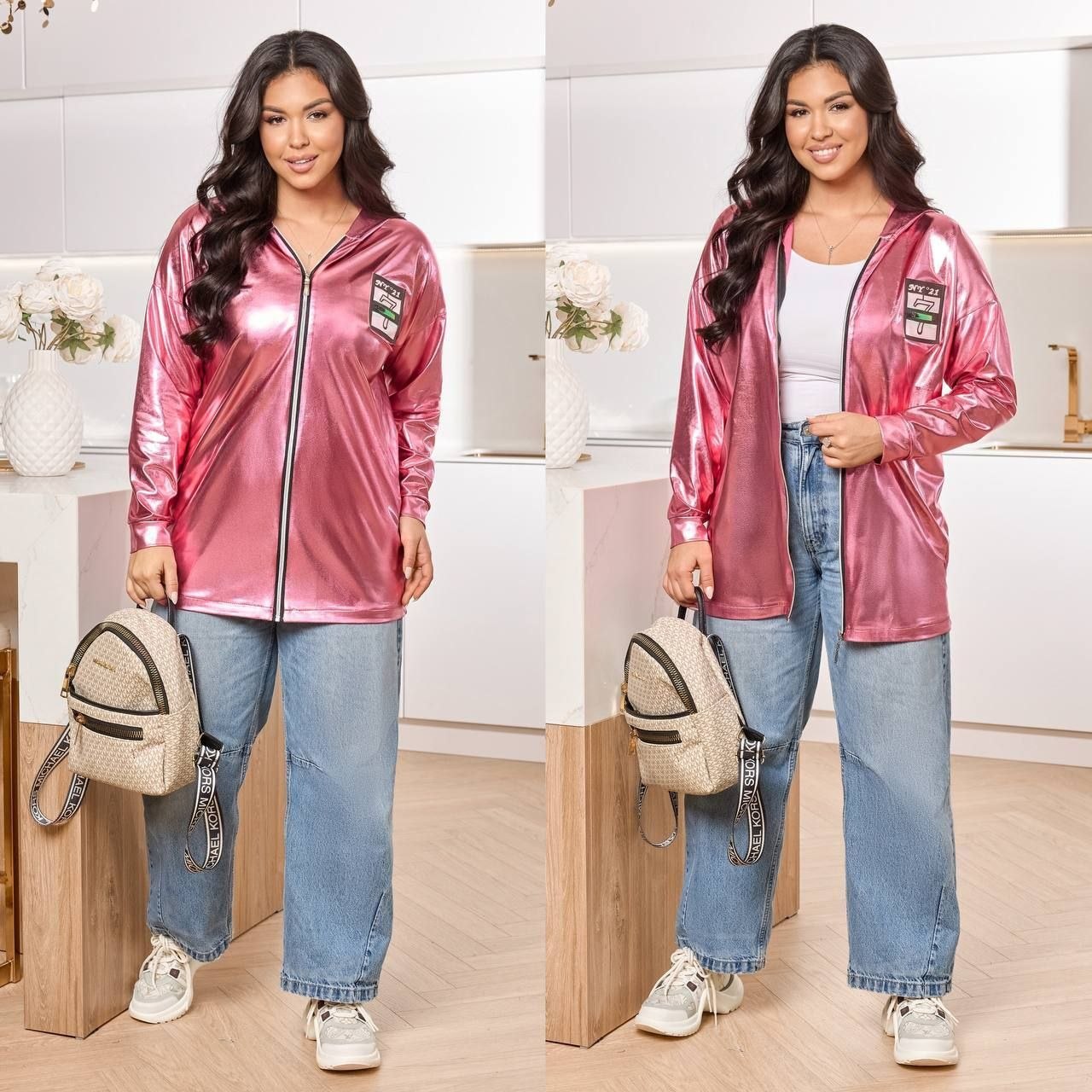 Знижки!Вітровка
Вітровка 
Модель № 7846
Тканина : шкіра - лаке  ( гарно тягнеться )
Довжина вітровки  : 77 см.
Довжина рукава : 72 см .
Практична вітровка на блискавці , з капюшоном , без підкладки .
Артикул: GARNA-703164